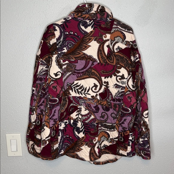 Tribal Jeans Women's Printed Quilted Shacket Paisley Pink Purple XL - Picture 8 of 8